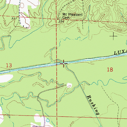 Topographic Map of Rushing Creek, AL
