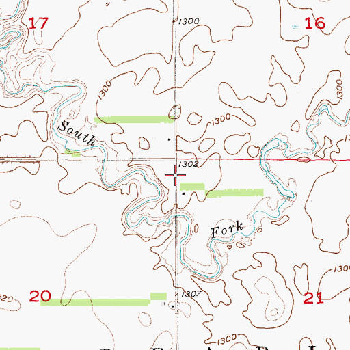 Topographic Map of Ingle Airport, SD
