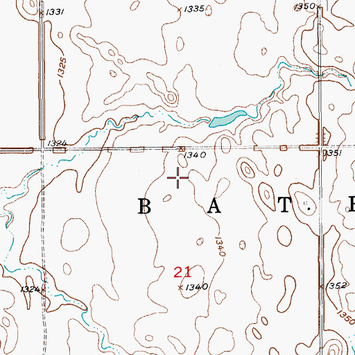 Topographic Map of Hite Private Airport, SD