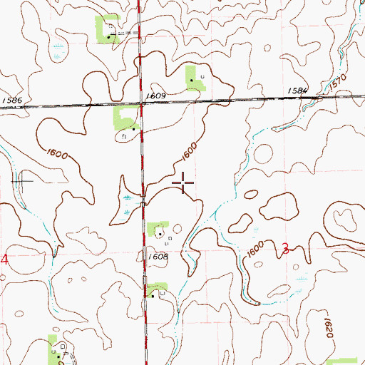 Topographic Map of Oakleaf Airport, SD