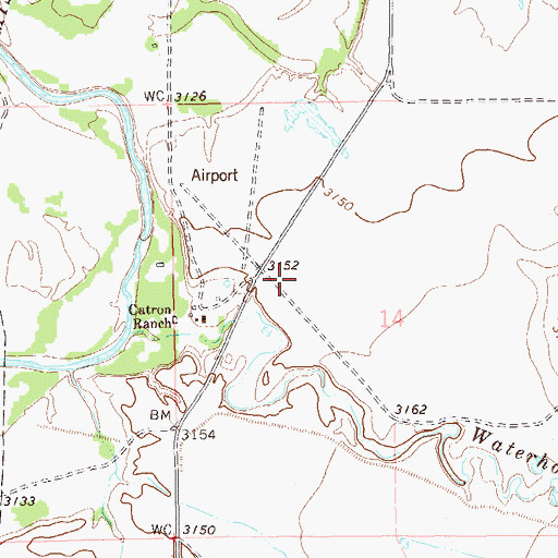 Topographic Map of Catron Ranch Airstrip (historical), SD