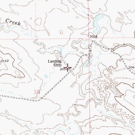 Topographic Map of Tennant Ranch Airport, SD