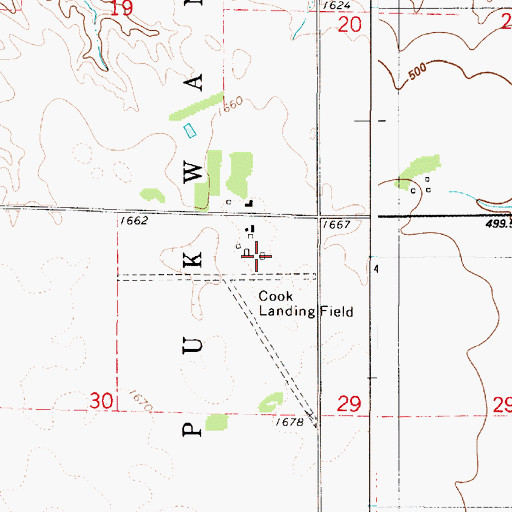 Topographic Map of Cook Field, SD