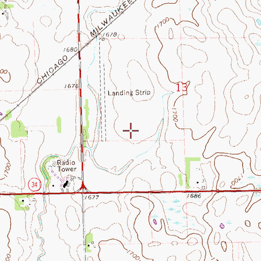 Topographic Map of Sioux Valley Landing Strip (historical), SD