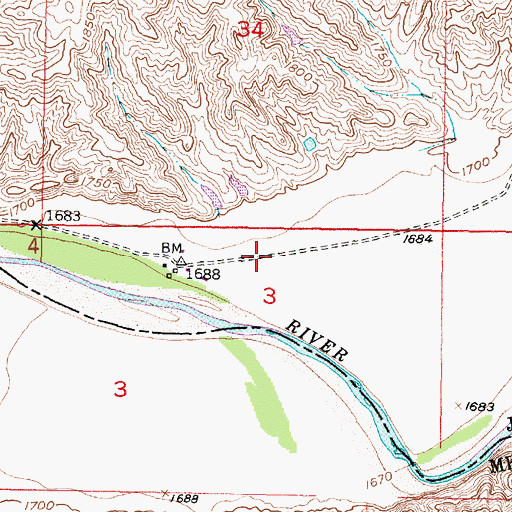 Topographic Map of Valburg Ranch Airport, SD