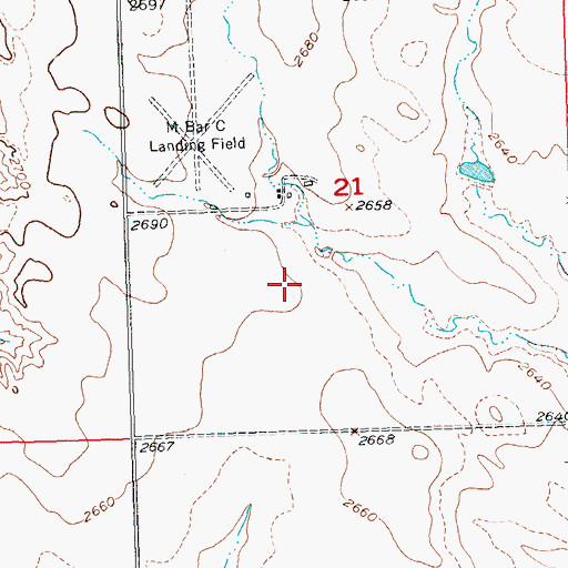 Topographic Map of Barber Airport, SD