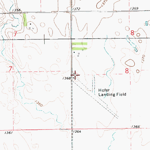 Topographic Map of Hofer Private Airport, SD