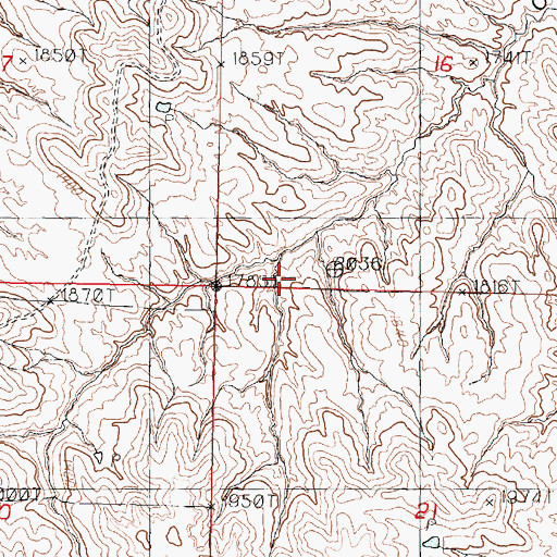 Topographic Map of Chisholm Ranch Landing Field (historical), SD