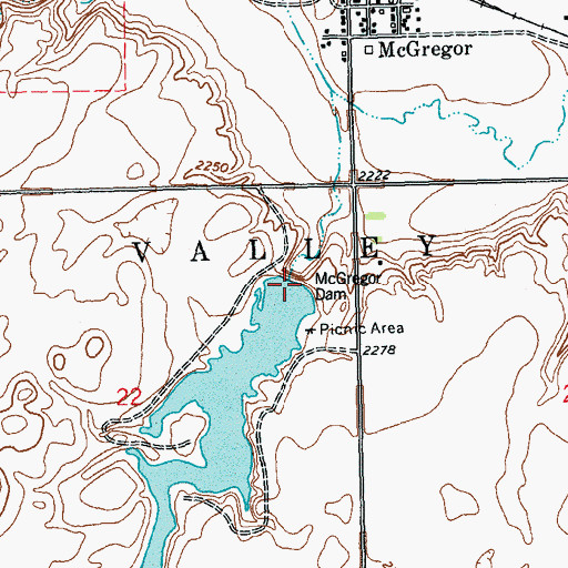 Topographic Map of McGregor Dam, SD