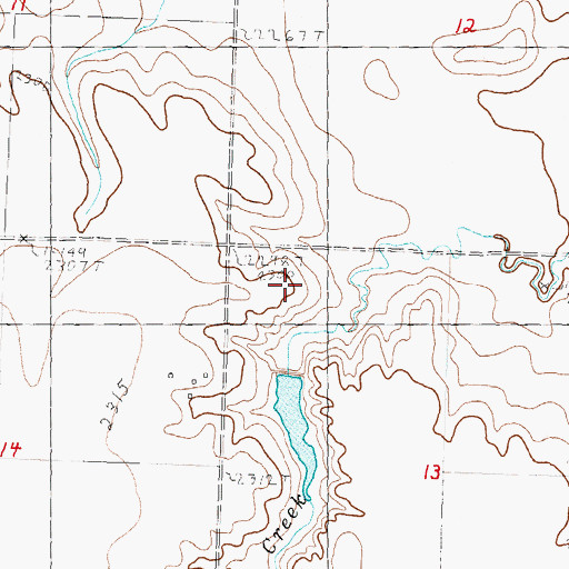 Topographic Map of Milesville Dam, SD