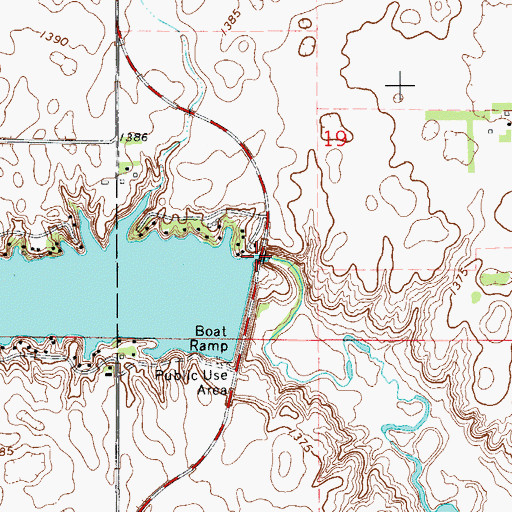 Topographic Map of Richmond Dam, SD