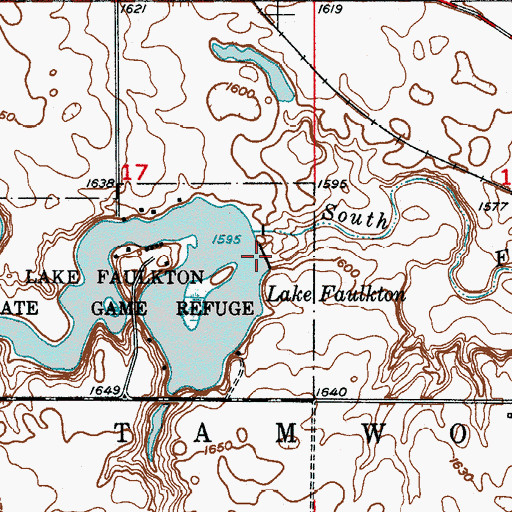 Topographic Map of Faulkton Dam, SD