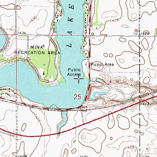 Topographic Map of Mina Dam, SD