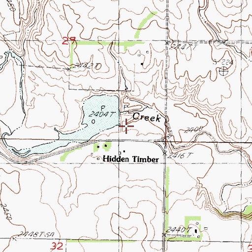 Topographic Map of Hidden Timber Dam, SD