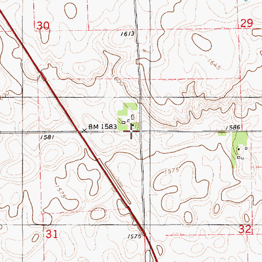 Topographic Map of Dudley (historical), SD