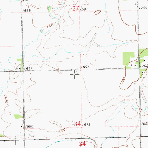 Topographic Map of Afton District Number 14 School, SD
