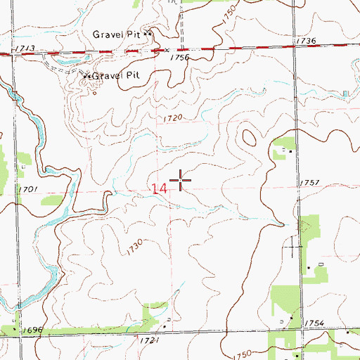 Topographic Map of Afton District Number 15 School, SD