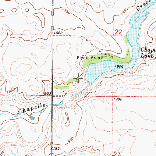 Topographic Map of Chapelle Dam, SD