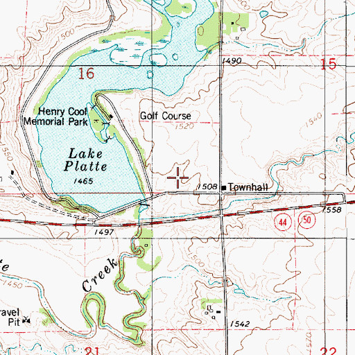 Topographic Map of Platte Dam, SD