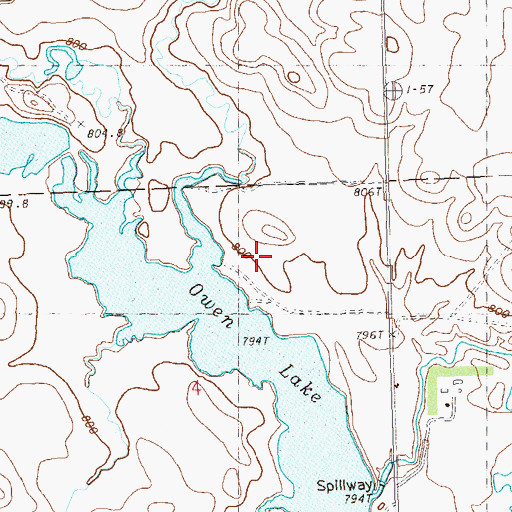 Topographic Map of Bison Dam, SD
