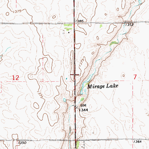 Topographic Map of Mirage Dam, SD