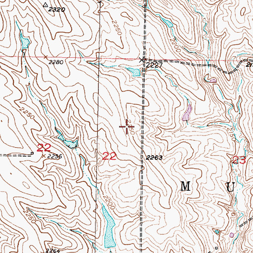 Topographic Map of Dugan Number 1 Dam, SD