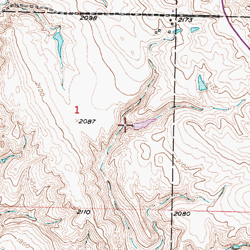 Topographic Map of Rahn Number 1 Dam, SD