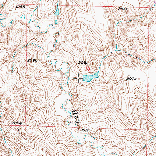 Topographic Map of Hight Number 1 Dam, SD