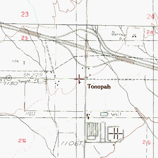 Topographic Map of Tonopah, AZ