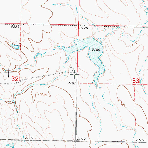 Topographic Map of Esmay and Sandy Number 2 Dam, SD