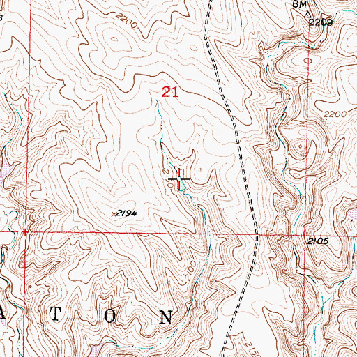 Topographic Map of Esmay and Sandy Number 1 Dam, SD