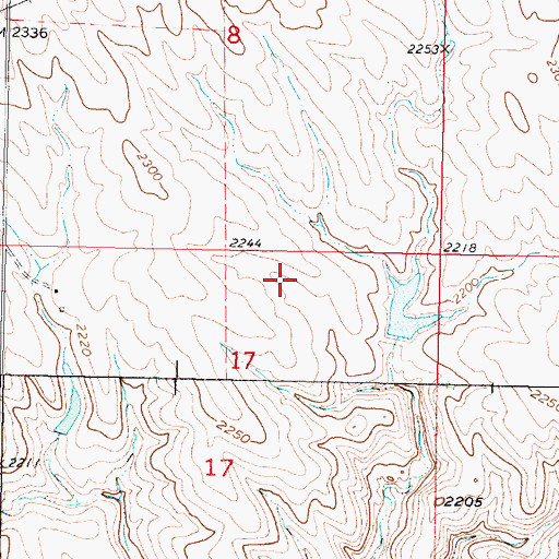 Topographic Map of Sandy Number 2 Dam, SD