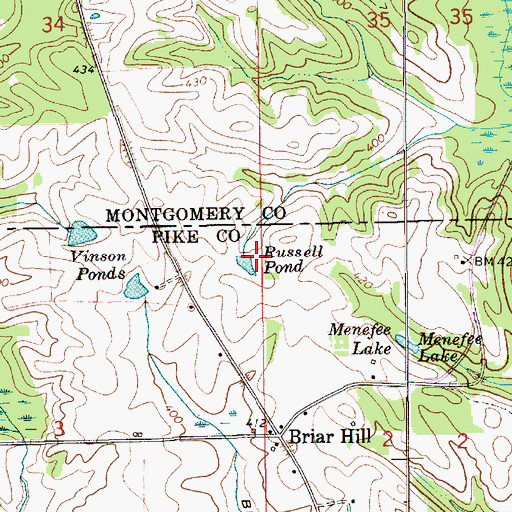 Topographic Map of Russell Pond, AL