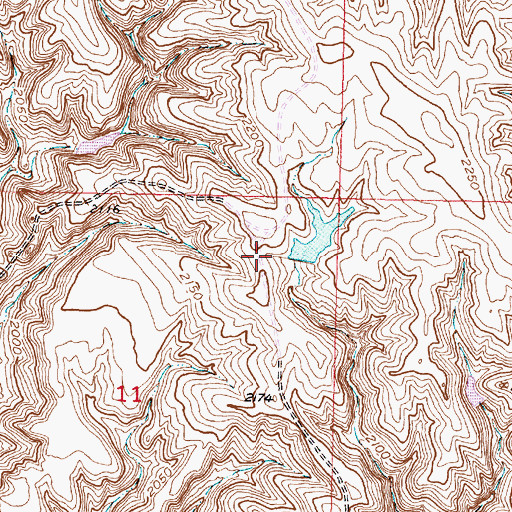 Topographic Map of Brost Number 2 Dam, SD
