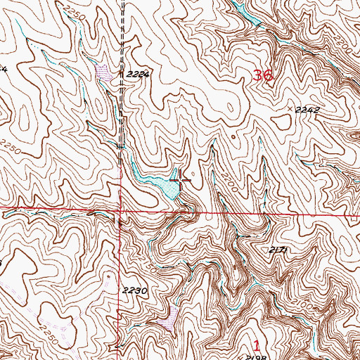 Topographic Map of Brost Number 5 Dam, SD