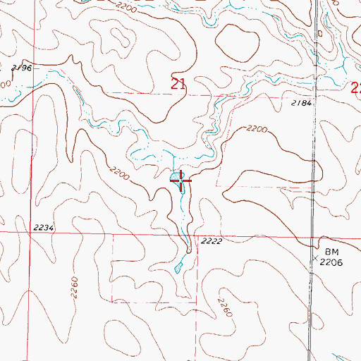 Topographic Map of Barton Number 3 Dam, SD
