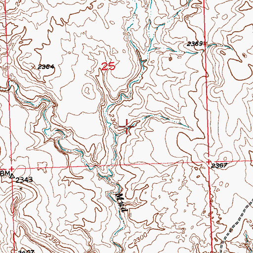 Topographic Map of Escott Brothers Dam, SD