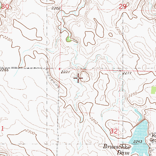Topographic Map of E Bruske Dam, SD