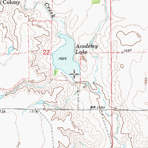 Topographic Map of Academy Dam, SD