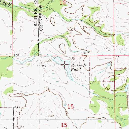 Topographic Map of Russells Pond, AL