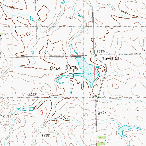 Topographic Map of Cole Dam, SD