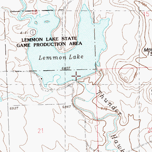 Topographic Map of Lemmon State Lake Dam, SD