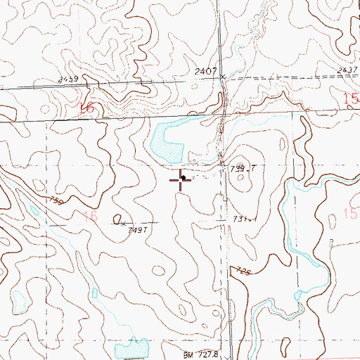 Topographic Map of Reidy Dam, SD