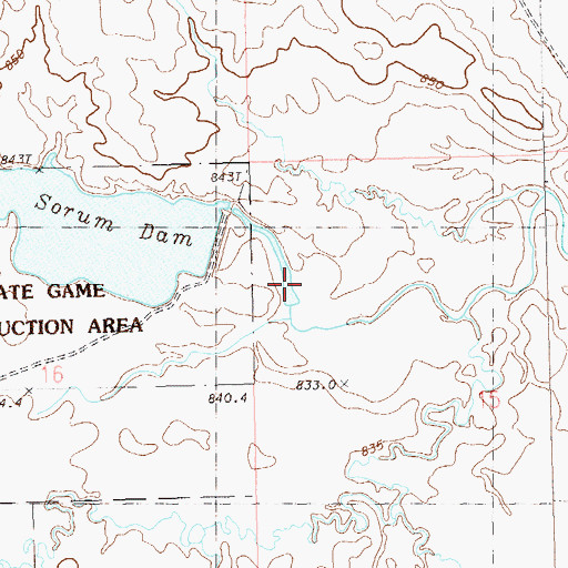 Topographic Map of Sorum Dam, SD