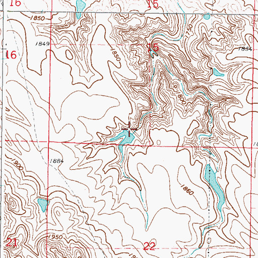 Topographic Map of A Houck Dam, SD