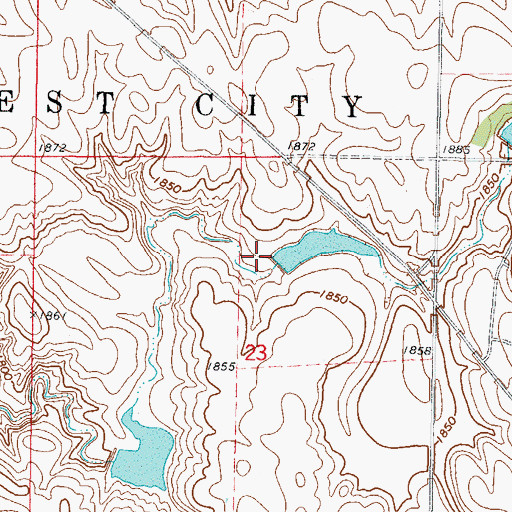 Topographic Map of Thed A Holzwarth Dam, SD