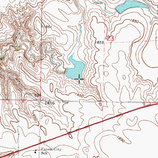 Topographic Map of Eldore L Holzwarth Dam, SD