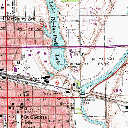 Topographic Map of Ravine Park Dam, SD
