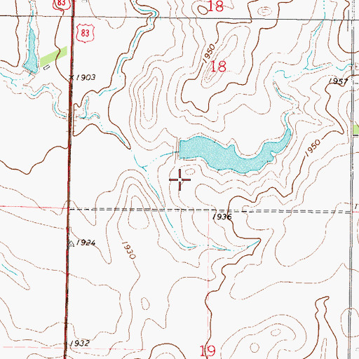 Topographic Map of Arthur W Holzwarth Dam, SD