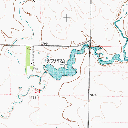 Topographic Map of Henry Siebrasse Dam, SD